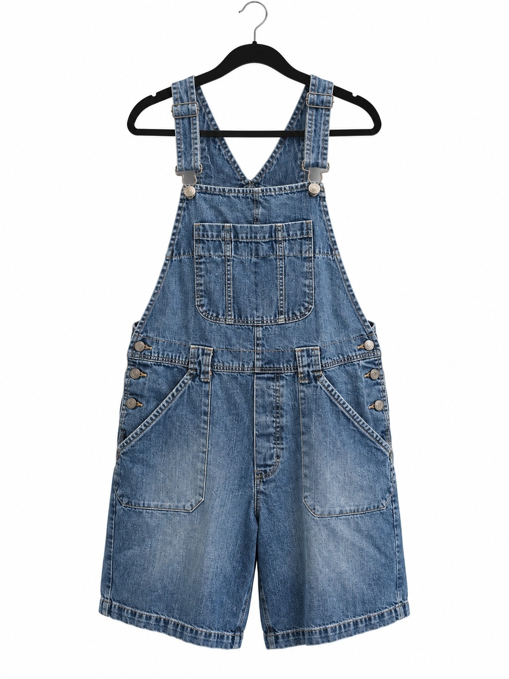 Disney Vintage Denim Shortalls Overalls Blue Jean Shorts Size Large L